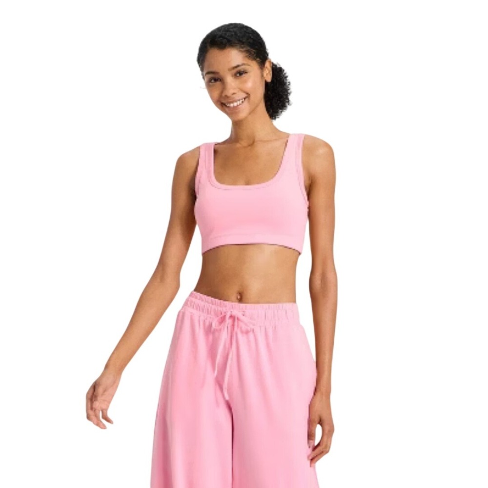 JoyLab Women's Pink Removable Pads Athletic Tank Top Sports Bra Size XL